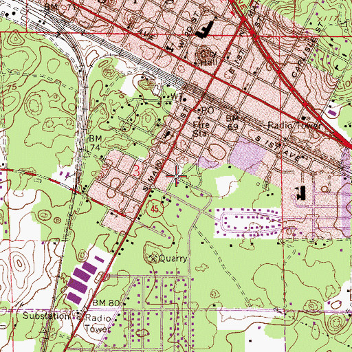 Topographic Map of Miracle Temple Church, FL