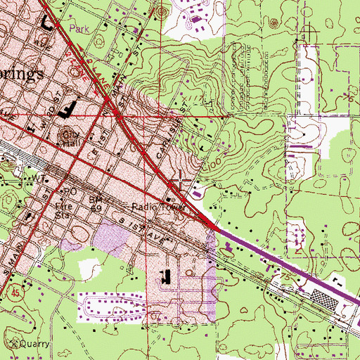 Topographic Map of High Springs Church of Christ, FL