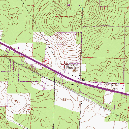Topographic Map of Sainte Madeleine Catholic Church, FL