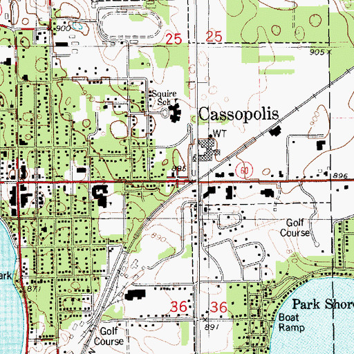 Topographic Map of Woodlands Behavioral Health Center, MI