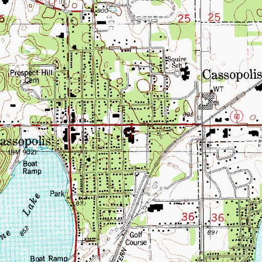 Topographic Map of Sam Adams Middle School, MI