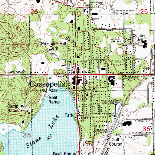 Topographic Map of Lee Memorial Medical Group, MI
