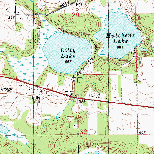Topographic Map of Camelot Camp Grounds, MI