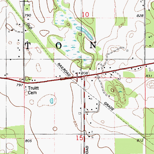 Topographic Map of Truitts Station (historical), MI