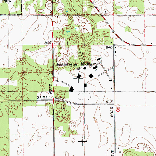 Topographic Map of Foster W Daugherty Building, MI