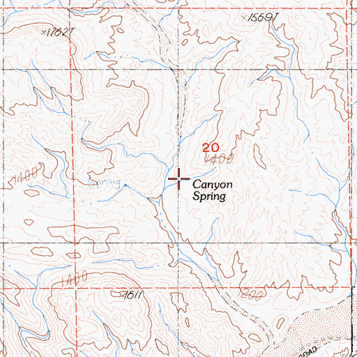 Topographic Map of Canyon Spring, CA