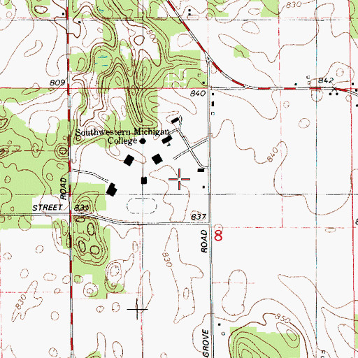 Topographic Map of Dale A Lyons Building, MI