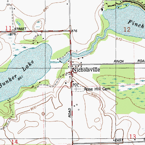 Topographic Map of Prairie Ronde Post Office (historical), MI