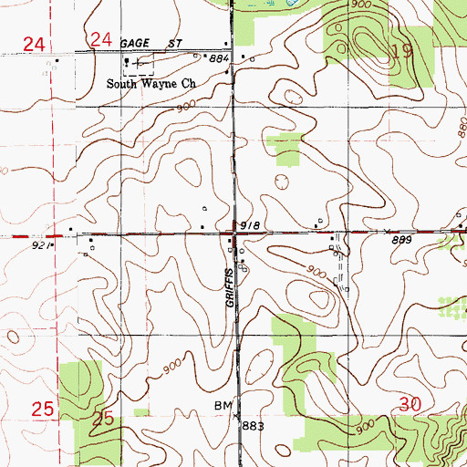 Topographic Map of Picket's Corner Post Office (historical), MI