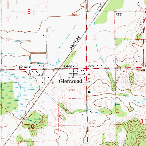 Topographic Map of Glenwood Post Office (historical), MI