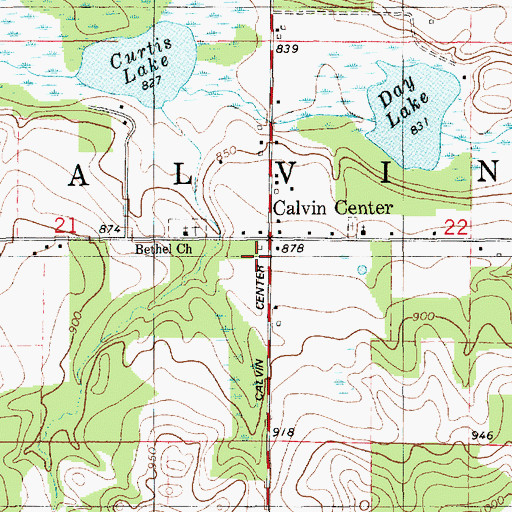 Topographic Map of Day Post Office (historical), MI