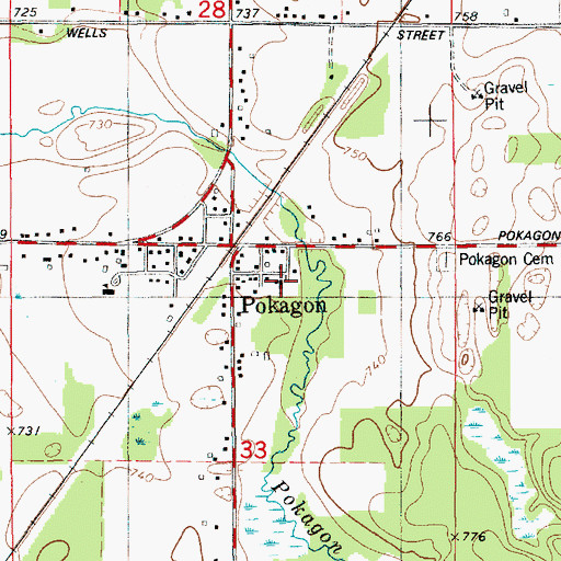 Topographic Map of Methodist Episcopal Church, MI