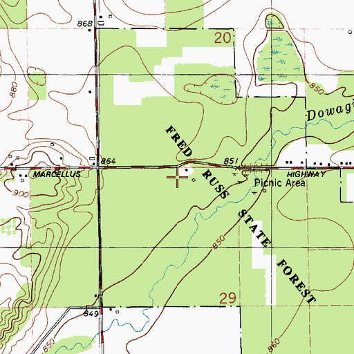 Topographic Map of Newton House Historical Marker, MI