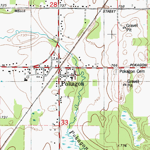 Topographic Map of Old Rugged Cross/Methodist Episcopal Church Historical Marker, MI