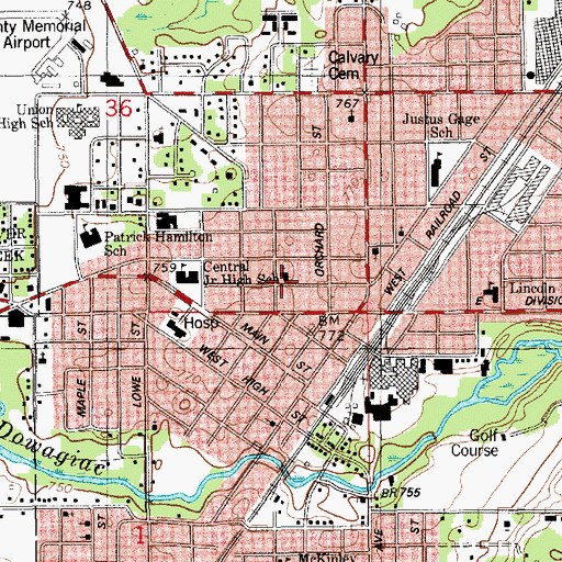 Topographic Map of Episcopal Church Historical Marker, MI