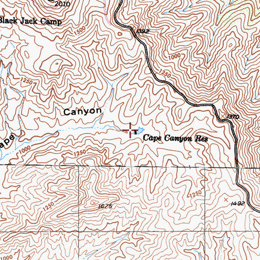 Topographic Map of Cape Canyon Reservoir, CA