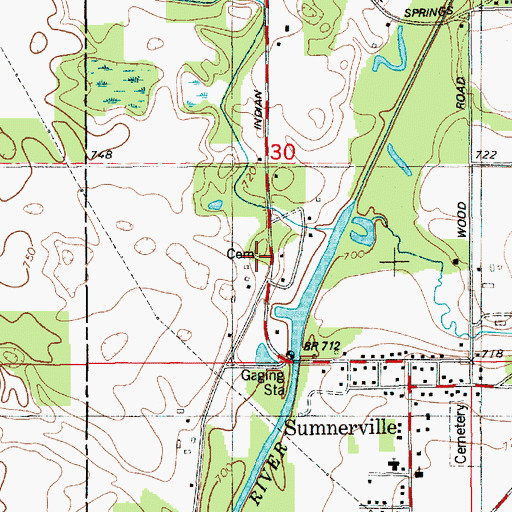 Topographic Map of Rodgers Cemetery, MI
