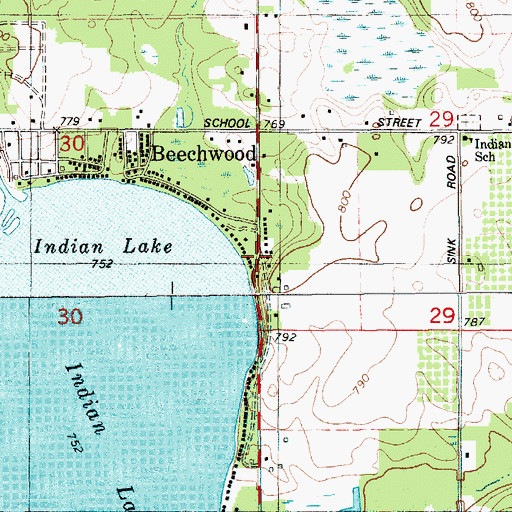 Topographic Map of Gilbert Cemetery, MI