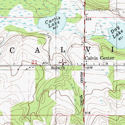 Topographic Map of Bethel Cemetery, MI