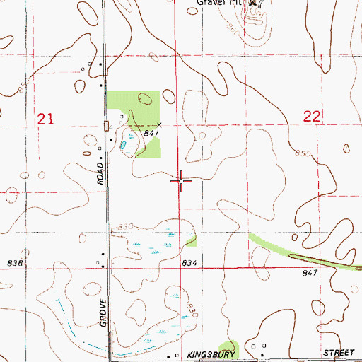 Topographic Map of Brady Cemetery, MI