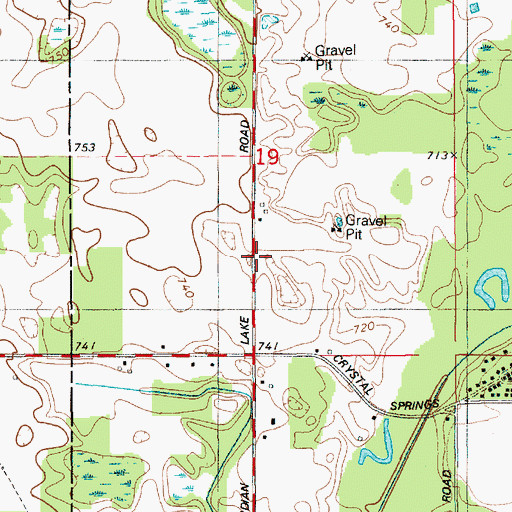Topographic Map of Sumnerville Baptist Church, MI