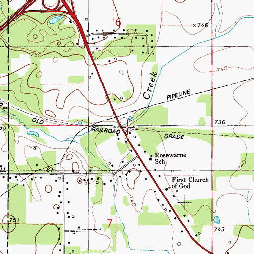 Topographic Map of Christ Center Church, MI