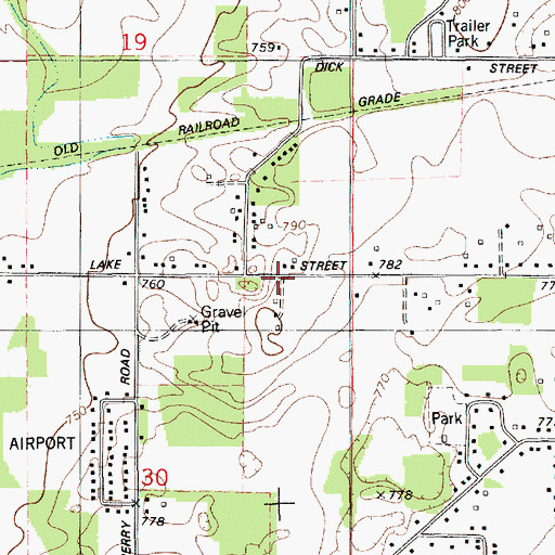 Topographic Map of Hope Community Church, MI