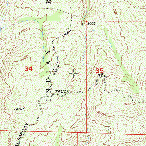 Topographic Map of Capitan Grande Reservation, CA