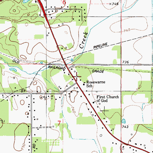 Topographic Map of First Missionary Church, MI