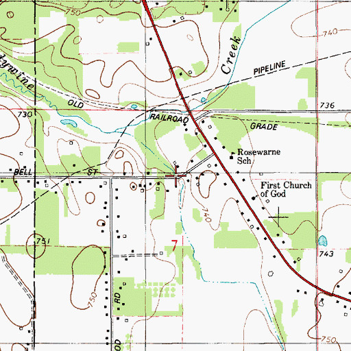Topographic Map of Spaulding Lake Campground, MI