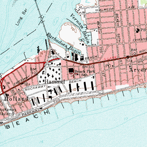 Topographic Map of Beach Channel Playground, NY