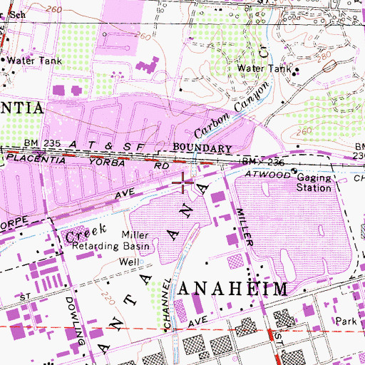 Topographic Map of Carbon Canyon Creek, CA