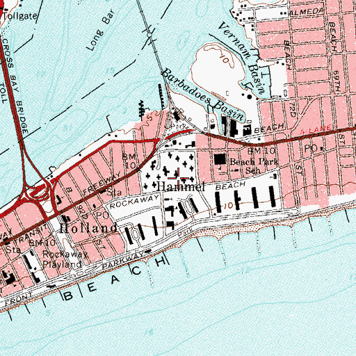 Topographic Map of Hammel Playground, NY