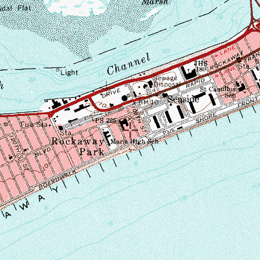 Topographic Map of Seaside Playground, NY