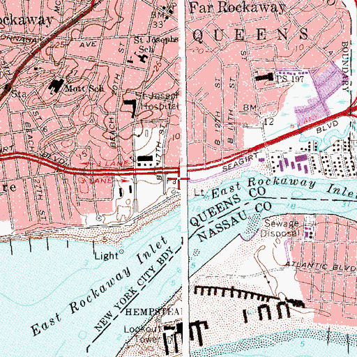 Topographic Map of Beach 17th Street Playground, NY