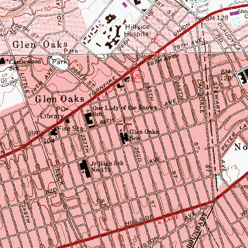 Topographic Map of Playground 80, NY