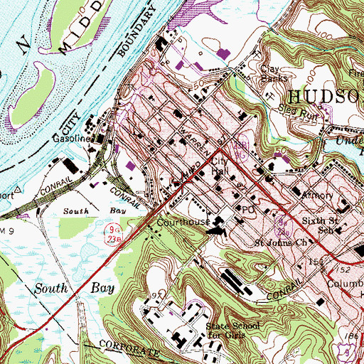 Topographic Map of Saint Mary's Academy, NY