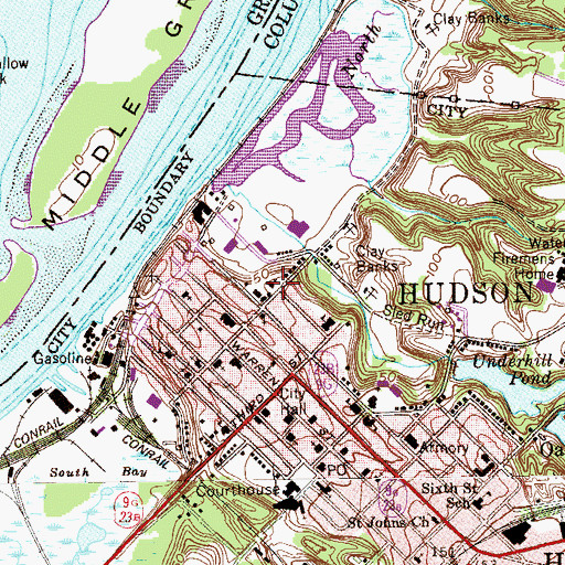 Topographic Map of Sacred Heart Roman Catholic Church, NY