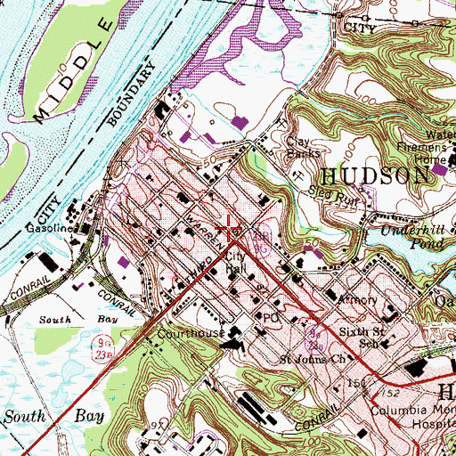 Topographic Map of Shiloh Baptist Church, NY