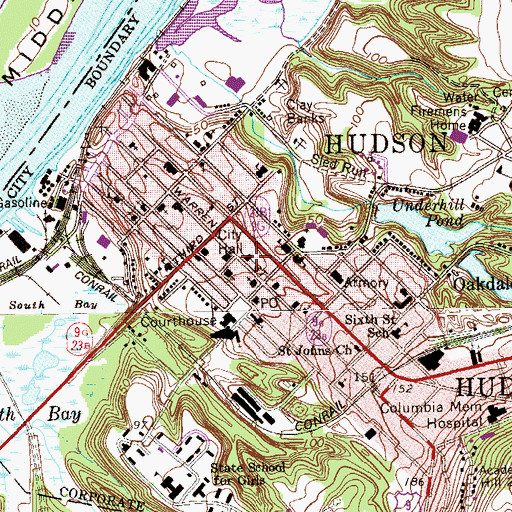 Topographic Map of H W Rogers Hose Company Number 2, NY