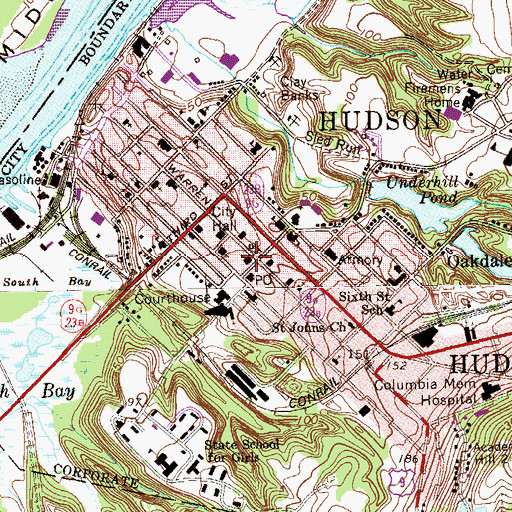 Topographic Map of First Presbyterian Church, NY