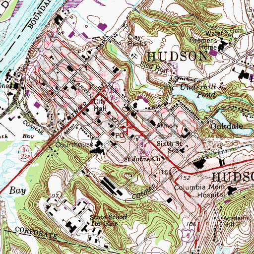 Topographic Map of Jewish Community Center, NY