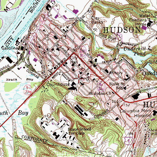 Topographic Map of Washington Park, NY