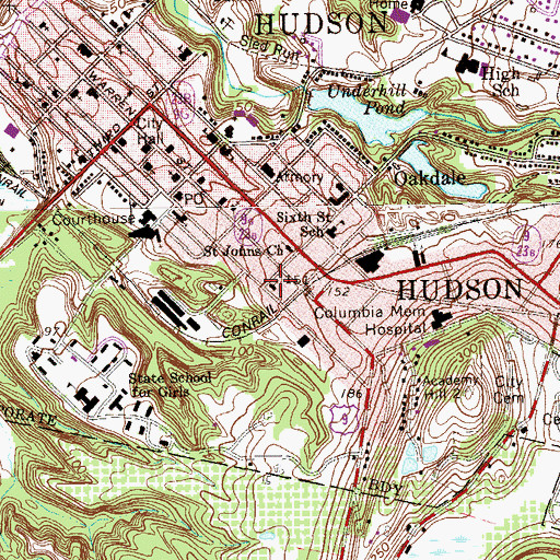 Topographic Map of Emanuel Evangelical Lutheran Church, NY