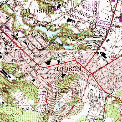 Topographic Map of First Church of Christ Scientist, NY