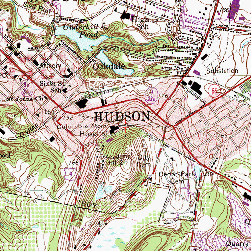 Topographic Map of Prospect Hill Geriatric Center, NY