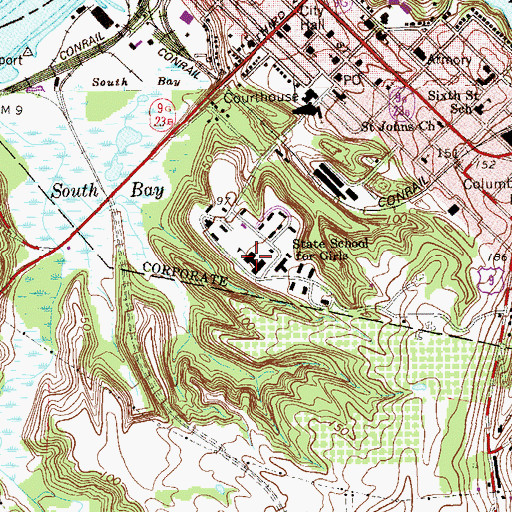 Topographic Map of Stewart Hall, NY