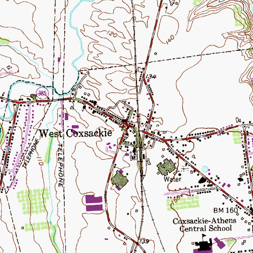 Topographic Map of Coxsackie Fire Station Number 3, NY