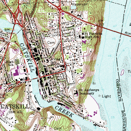 Topographic Map of Saint Patrick's Academy, NY