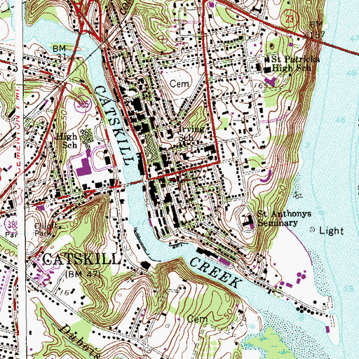 Topographic Map of Greene County Court House, NY